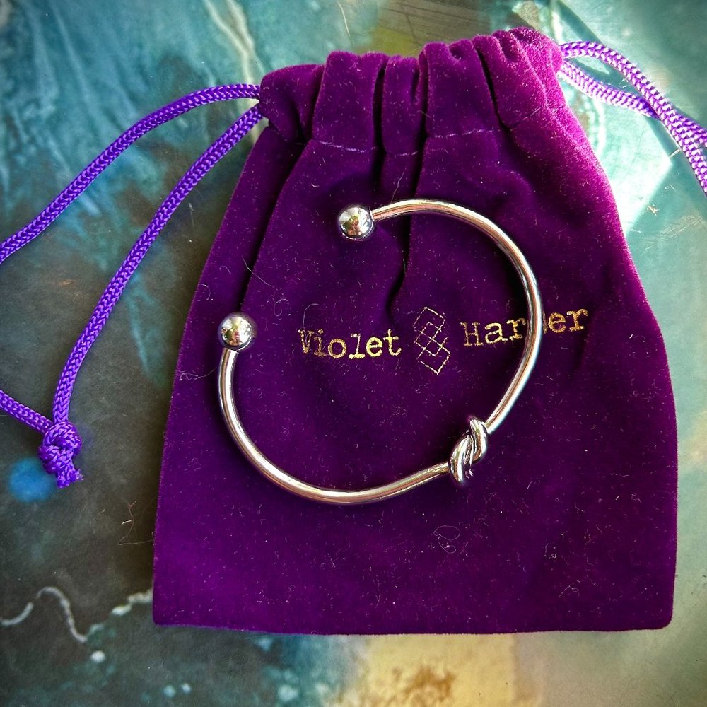 Silver Plated Knot Bangle Bracelet